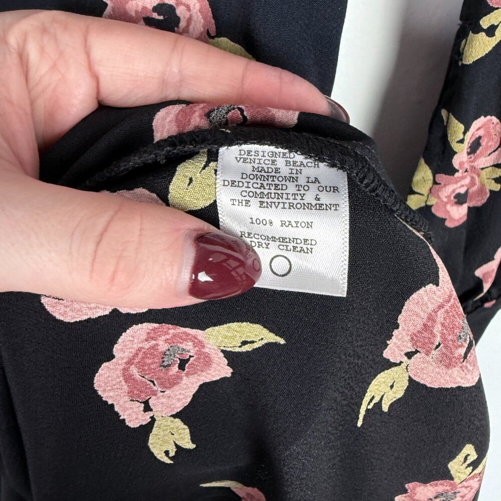 NWT Flynn Skye Elena Mini Dress Night Heavens Floral Long Sleeve Black Size XS - Picture 8 of 15